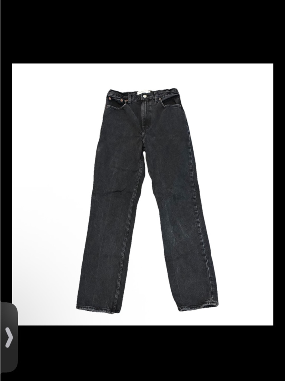 Abercrombie & Fitch The 90s Straight-Leg Ultra High Waist Black Jeans Size 2r/26
